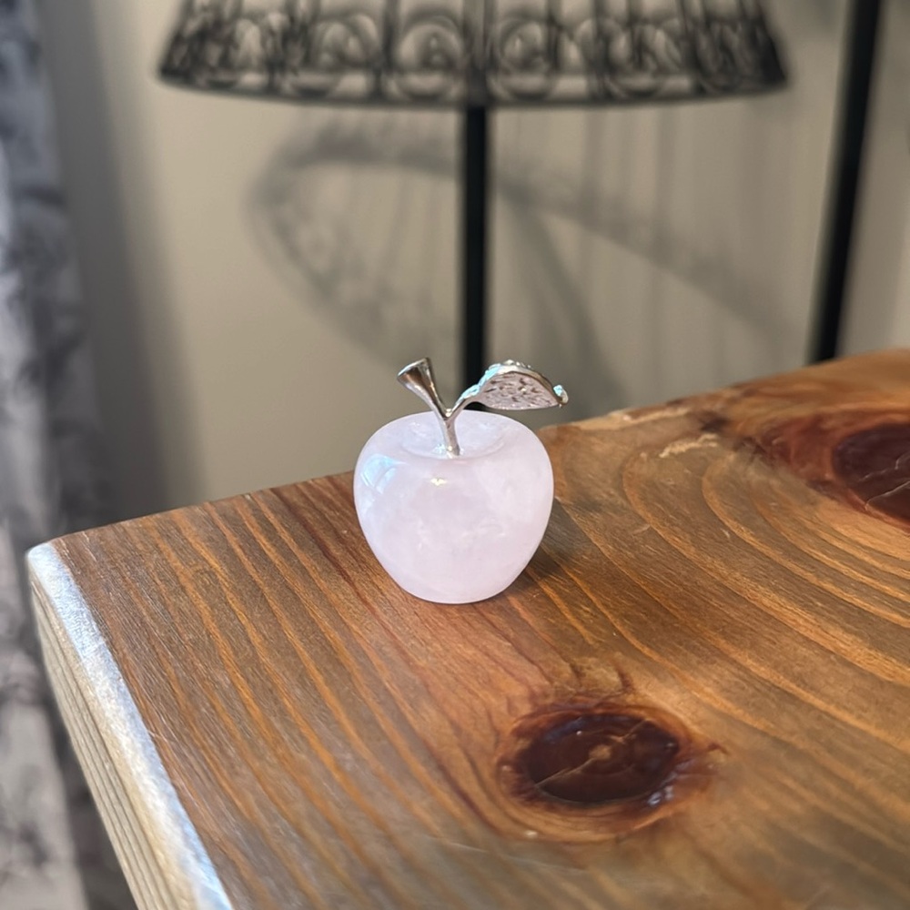 Rose Quartz Crystal Apple - Picture 3 of 4